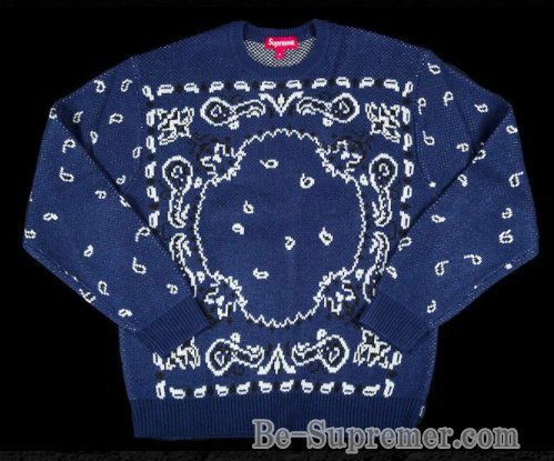 Supreme シュプリーム 18SS Bandana Sweater バンダナセーター ネイビー | Supreme(シュプリーム)オンライン通販専門店  Be-supremer I 新作2024AW販売中