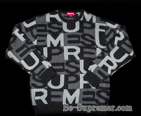 Supreme シュプリーム 18FW Big Letters Sweater ビッグレターズセータークルーネック ブラック | Supreme( シュプリーム)オンライン通販専門店 Be-supremer I 新作2024AW販売中