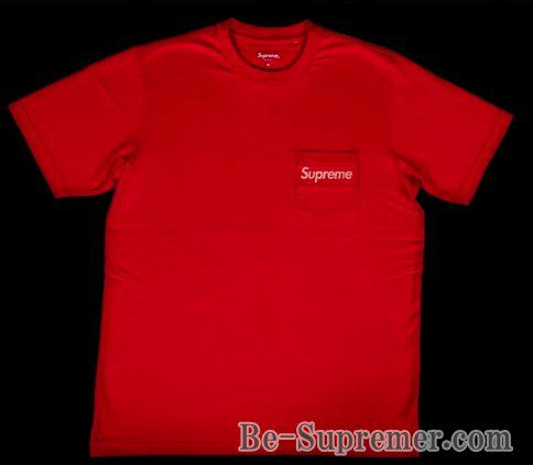 Supreme Long Sleeve Pocket high quality Tee Red