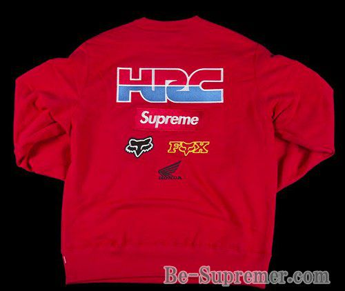 Supreme シュプリーム 19FW Honda Fox Racing Crewneck ホンダ フォックスレーシングクルーネック レッド |  Supreme(シュプリーム)オンライン通販専門店 Be-supremer I 新作2024AW販売中