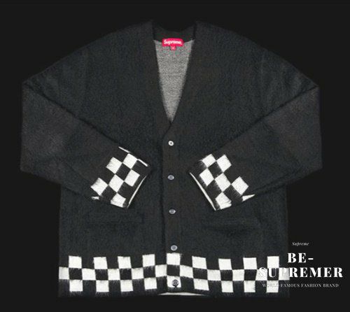 Supreme シュプリーム 21SS Brushed Checkerboard Cardigan ブラッシュチェッカーボードカーディガン ブラック  | Supremeオンライン通販専門店 Be-supremer