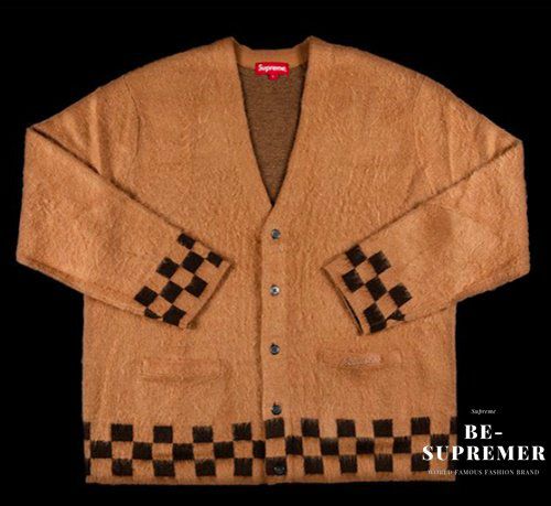 Supreme シュプリーム 21SS Brushed Checkerboard Cardigan ブラッシュチェッカーボードカーディガン キャメル  | Supremeオンライン通販専門店 Be-supremer