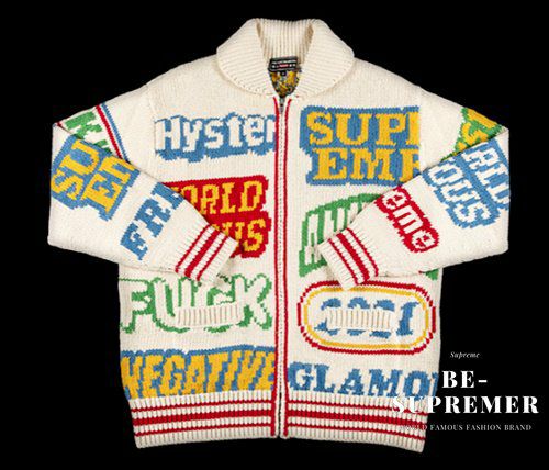 Supreme シュプリーム 21SS HYSTERIC GLAMOUR Logos Zip Up Sweater 