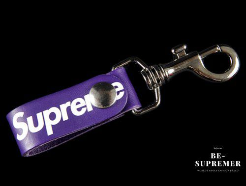 すん様 Supreme Leather Key 正しい Loop 茶&紫 2個セット