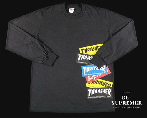 Supreme シュプリーム 21FW Thrasher Multi Logo L/S Tee スラッシャーマルチロゴロングスリーブTシャツ ロンT  ブラック | Supreme(シュプリーム)オンライン通販専門店 Be-supremer I 新作2024AW販売中