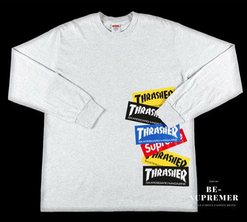 Supreme シュプリーム 21FW Thrasher Multi Logo L/S Tee スラッシャーマルチロゴロングスリーブTシャツ ロンT  アッシュグレー | Supreme(シュプリーム)オンライン通販専門店 Be-supremer I 新作2024AW販売中