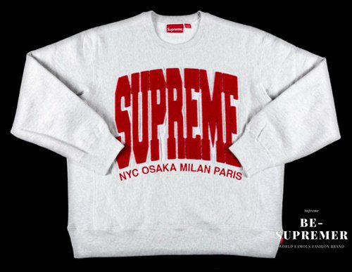 Supreme シュプリーム 21FW Cities Arc Crewneck シティーズアーククルーネック アッシュグレー | Supreme( シュプリーム)オンライン通販専門店 Be-supremer I 新作2024AW販売中