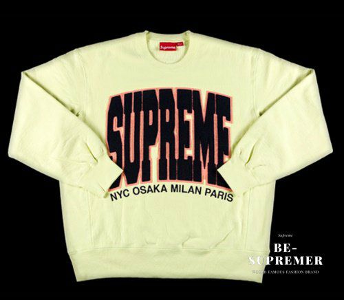 Supreme シュプリーム 21FW Cities Arc Crewneck シティーズアーククルーネック ペイルライム | Supreme( シュプリーム)オンライン通販専門店 Be-supremer I 新作2024AW販売中