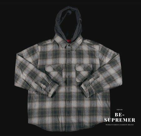 Supreme シュプリーム 21FW Hooded Flannel Zip Up Shirt フード  