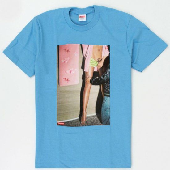 Supreme シャツ M ライトブルー supreme ライトブルー クルーネック Tシャツ Lサイズ 大きめ