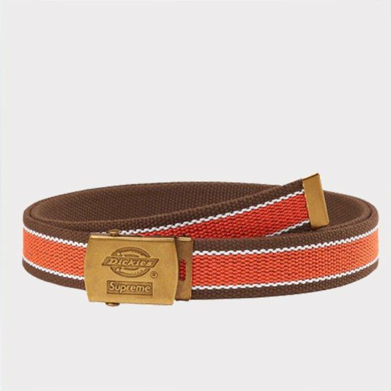SS22 Supreme ® / Dickies ® Stripe Webbing Belt maroon red