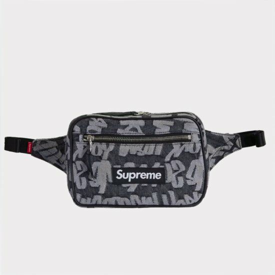 Supreme シュプリーム 22SS Fat Tip Jacquard Denim Waist Bag ファットチップジャガードデニムウエストバッグ  ブラック | Supreme(シュプリーム)オンライン通販専門店 Be-supremer I 新作2024AW販売中