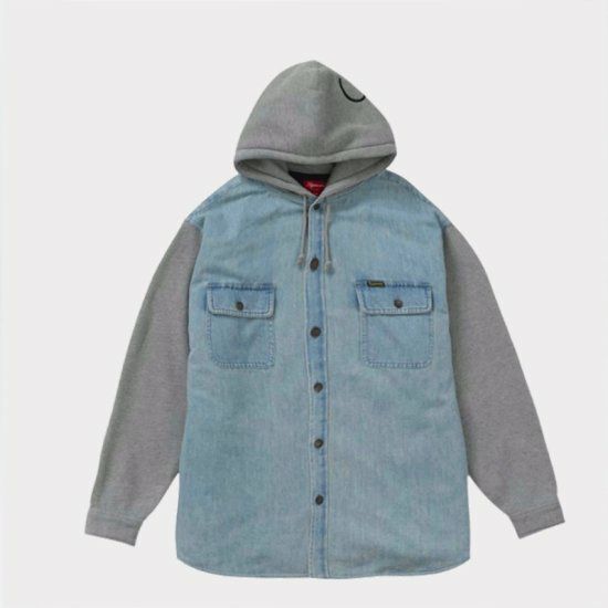 Supreme シュプリーム 2022AW Fleece Hooded Denim Shirt フリース  