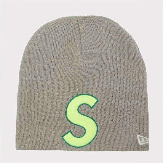 Czapka Zimowa Supreme New Era S Logo Beanie Heather Grey