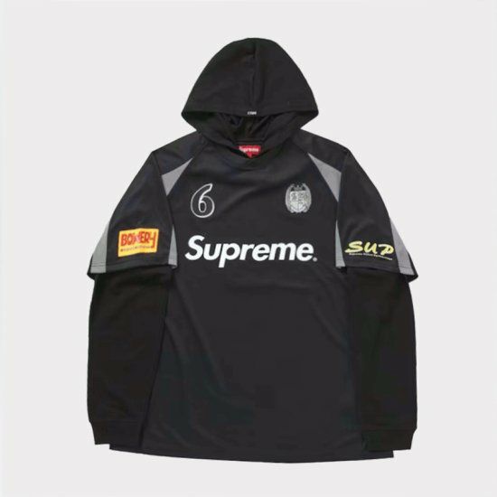 Supreme シュプリーム 23AW Hooded Soccer Jersey フードサッカージャージー ブラック | Supreme(シュプリーム)オンライン通販専門店  Be-supremer I 新作2024AW販売中