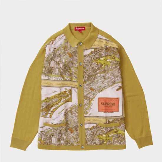 Supreme シュプリーム 23AW Silk Map Cardigan シルクマップ  
