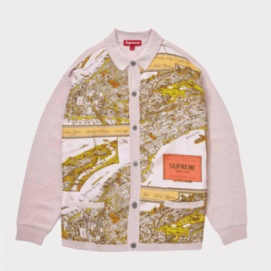Supreme シュプリーム 23AW Silk Map Cardigan シルクマップ  