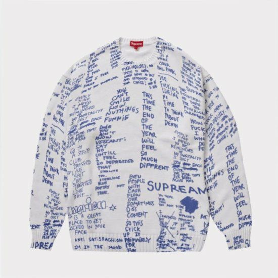 Supreme シュプリーム 2023SS Gonz Poems Sweater ゴンズポエムズセーター ホワイト | Supreme ...