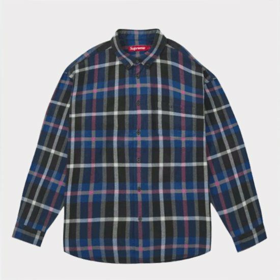 supreme いざとい 2023AW woven plaid shirt black
