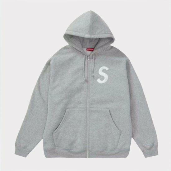 MY着用 Supreme Sロゴ ていたい パーカー ヘザーグレー Lサイズ 新品