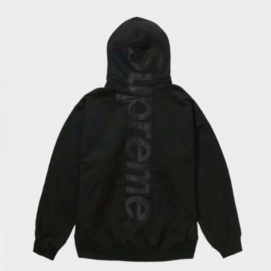 Supreme シュプリーム 2023AW Satin Applique Hooded Sweatshirt サテンアップリケスウェットパーカー  ブラック | Supreme(シュプリーム)オンライン通販専門店 Be-supremer I 新作2024AW販売中