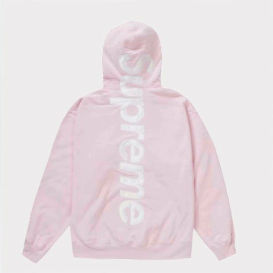 SUPREME シュプリーム 23AW Satin Applique Hooded Sweatshirt サテンアップリケ フーデッドスウェットシャツ  パーカー アッシュグレー Size