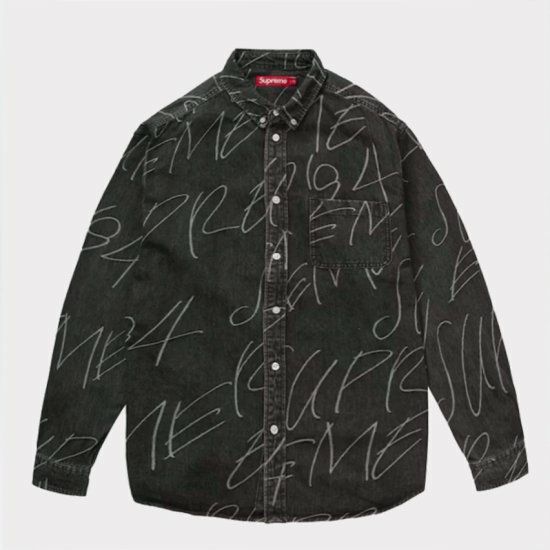 Supreme シュプリーム 2023AW Handwriting Jacquard Denim Shirt 