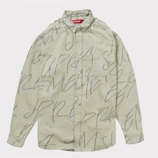 Supreme シュプリーム 2023AW Handwriting Jacquard Denim Shirt 