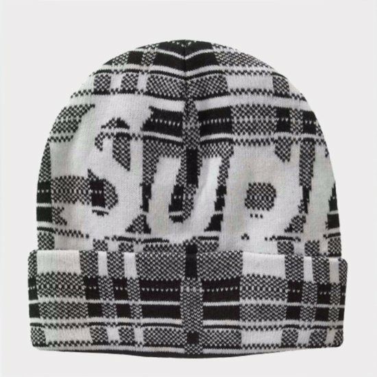 Supreme シュプリーム 2023AW Big Logo Beanie ビッグロゴビーニー ニット帽 ホワイトプレイド | Supreme( シュプリーム)オンライン通販専門店 Be-supremer I 新作2024AW販売中