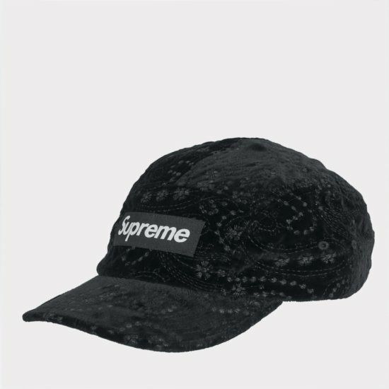 Supreme シュプリーム 2023AW Velvet Paisley Camp Cap ベルベット 
