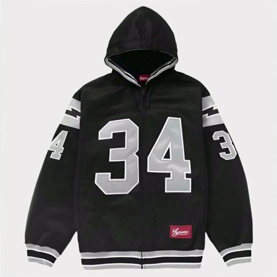 Supreme シュプリーム 2024SS Football Zip Up Hooded Sweatshirt フットボールジップアップフードスウェット パーカー ブラック 黒 | Supreme(シュプリーム)オンライン通販専門店 Be-supremer I 新作2024AW販売中