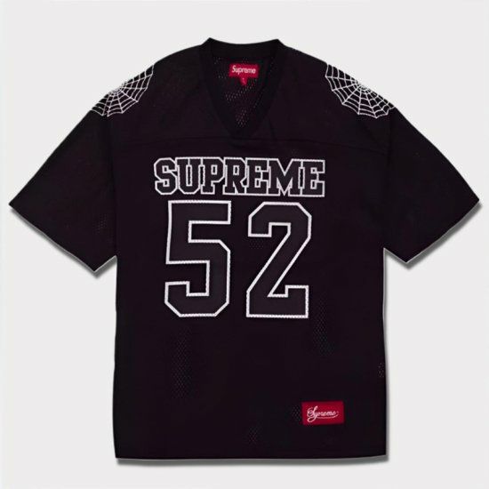 Supreme シュプリーム 2024SS Spiderweb Football Jersey スパイダーウェブフットボールジャージー ブラック 黒  | Supreme(シュプリーム)オンライン通販専門店 Be-supremer I 新作2024AW販売中