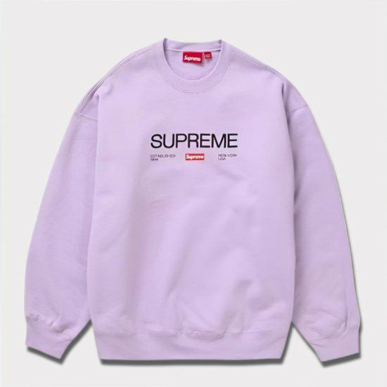 Supreme シュプリーム 2024SS Established Crewneck エスタブリッシュクルーネック  バイオレット　紫