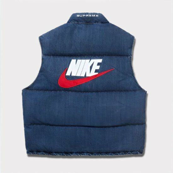 Supreme シュプリーム 2024SS Nike Denim Puffer Vest ナイキデニムパファーベスト インディゴ1