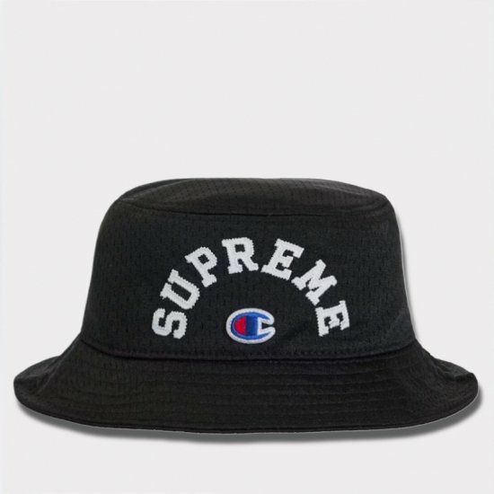 Supreme シュプリーム 2024SS Champion Mesh Crusher Hat チャンピオンメッシュクラッシャーハット 帽子 ブラック 黒