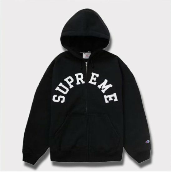 Supreme | Champion Zip Up Hoodie ブラック - Supreme(シュプリーム  