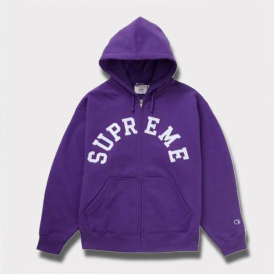 Supreme シュプリーム 2024SS Champion Zip Up Hooded Sweatshirt チャンピオンジップアップフードパーカー パープル 紫