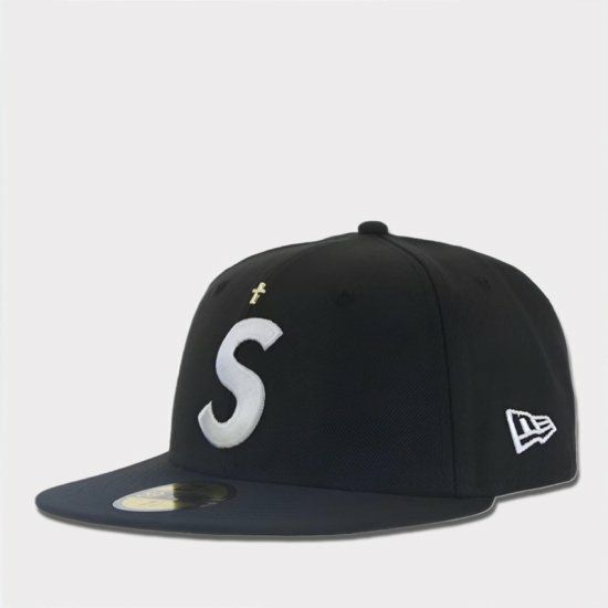 Supreme シュプリーム 2024SS  Gold Cross S Logo New Era Cap ゴールドクロスSロゴニューエラキャップ 帽子 ブラック 黒1