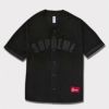 Supreme シュプリーム 2024SS Ultrasuede Mesh Baseball Jersey ウルトラスエードメッシュベースボールジャージー ブラック 黒1