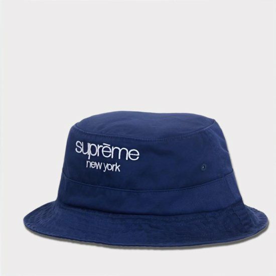 Supreme 清々しく classic logo crusher hat ネイビーS/M