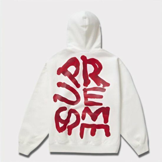 Supreme シュプリーム 2024SS Paint Hooded Sweatshirt ペイントフードパーカー ホワイト  白1