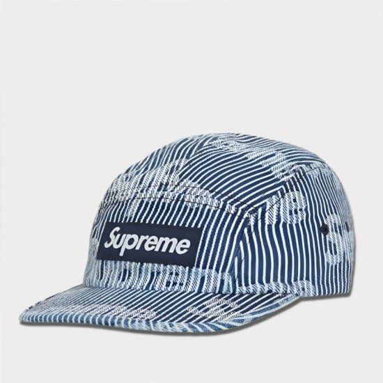 Supreme シュプリーム 2024SS Denim Camp Cap デニムキャンプキャップ 帽子 ストライプ1