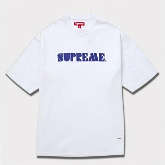 Supreme シュプリーム 2024SS Stencil Embroidered S/S Top Tee ステンシルエンブロイダードエスエストップ Tシャツ ホワイト 白