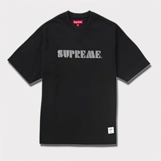 	 Supreme シュプリーム 2024SS Stencil Embroidered S/S Top Tee ステンシルエンブロイダードエスエストップ Tシャツ ブラック 黒  