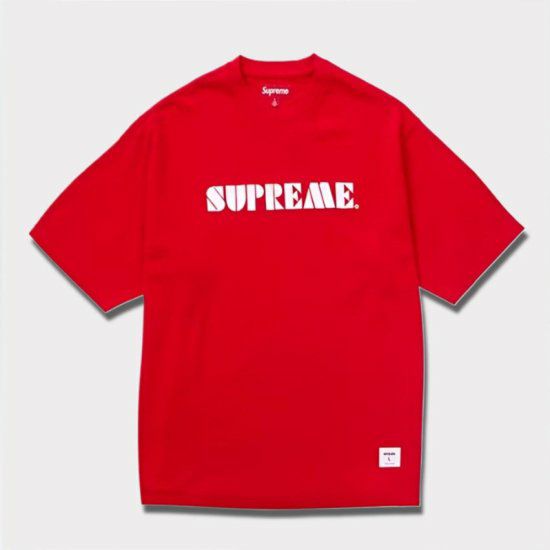 Supreme シュプリーム 2024SS Stencil Embroidered S/S Top Tee ステンシルエンブロイダードエスエストップ Tシャツ レッド 赤