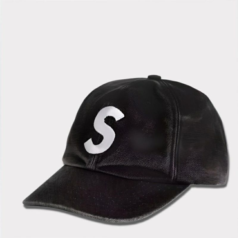 新作 supreme pigment s logo 6 panel cap ブラック１