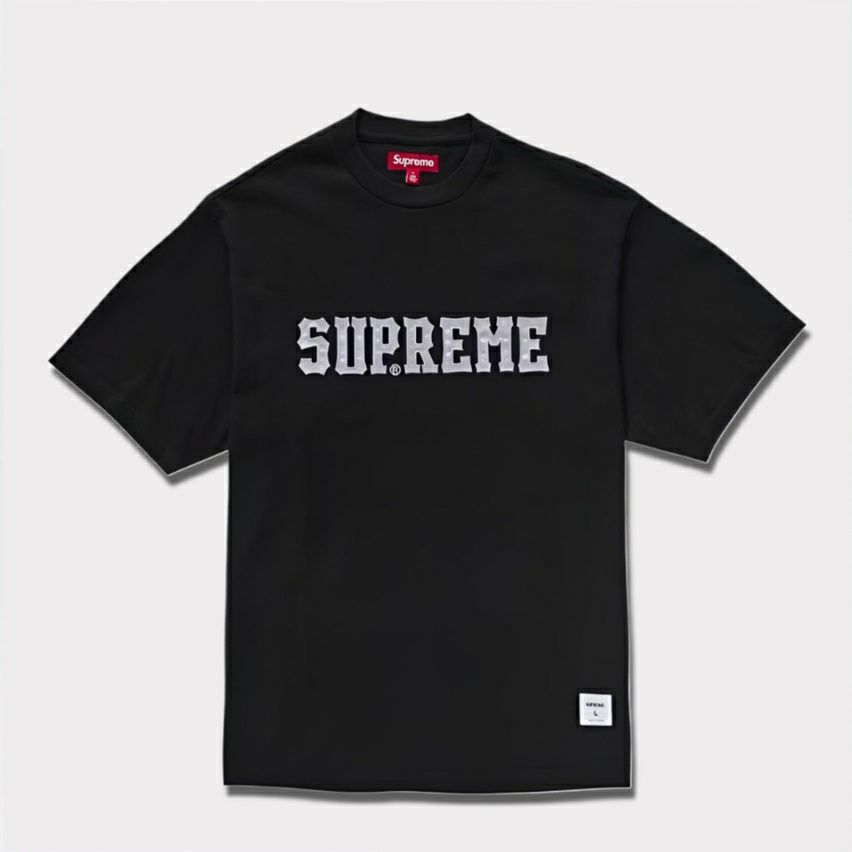 新作 supreme Twill Appliqué S/S Top ブラック