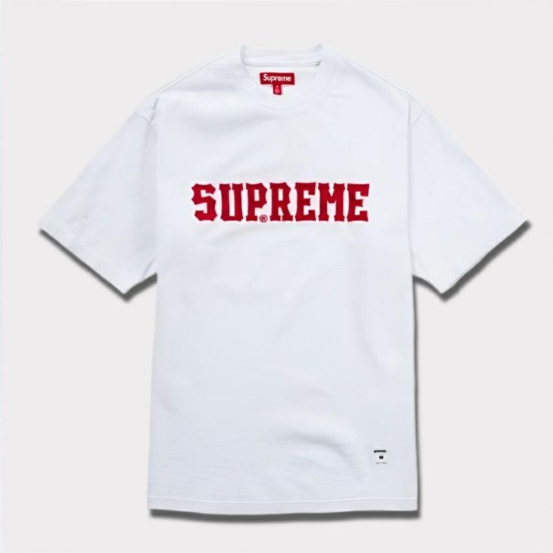 新作 supreme Twill Appliqué S/S Top ホワイト