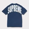 新作 supreme Cracked Back Arc S/S Topネイビー1