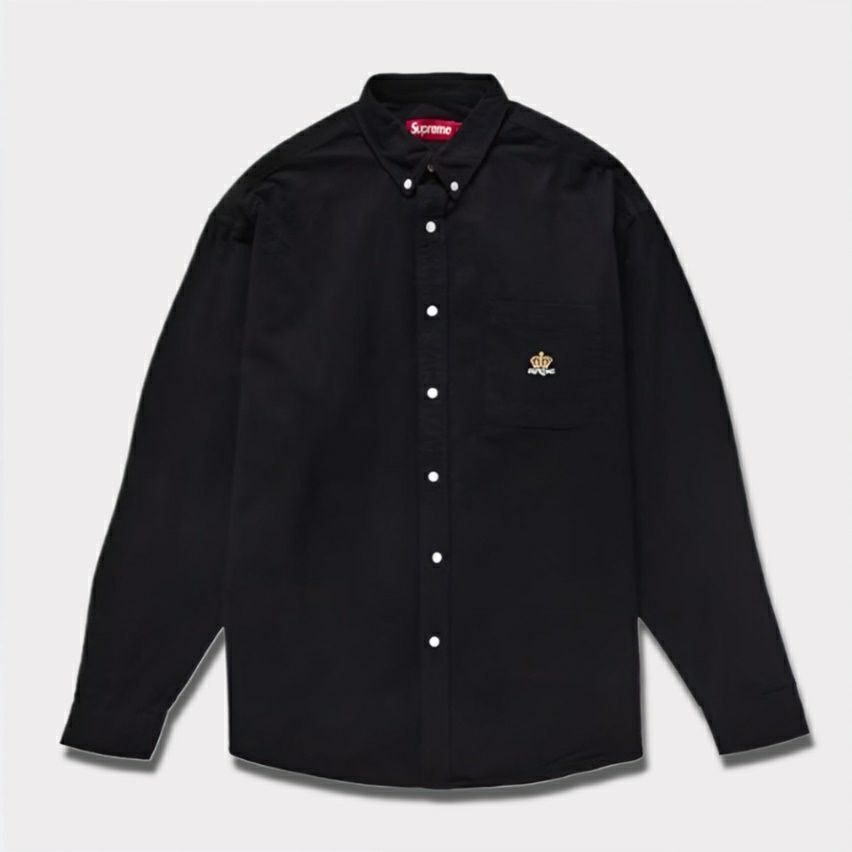 新作 supreme Loose Fit Flannel Oxford Shirtブラック